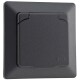 MILOS Schutzkontakt-Steckdose IP44 250V~/ 16A inkl. Rahmen UP Anthrazit