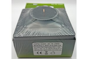 MILOS Schutzkontakt-Steckdose Anthrazit 250V~/ 16A UP 2x USB Buchse je 5V/1A