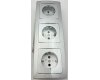 DELPHI Starter 3 Steckdo.+ 3-fach Rahmen 250V~/ 16A Steckanschluss silber