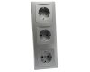 DELPHI Starter 3 Steckdo.+ 3-fach Rahmen 250V~/ 16A Steckanschluss silber