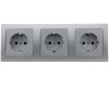 DELPHI Starter 3 Steckdo.+ 3-fach Rahmen 250V~/ 16A Steckanschluss silber