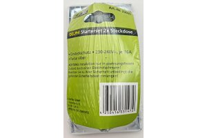 DELPHI Starter 2 Steckdo.+ 2-fach Rahmen 250V~/ 16A Steckanschluss silber
