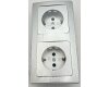 DELPHI Starter 2 Steckdo.+ 2-fach Rahmen 250V~/ 16A Steckanschluss silber