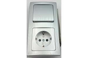 DELPHI Starter Steckdo.+ WS+ Rahmen 250V~/ 16A Steckanschluss silber