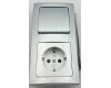 DELPHI Starter Steckdo.+ WS+ Rahmen 250V~/ 16A Steckanschluss silber