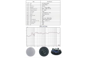 Einbaulautsprecher CTE-30W  2-Wege 80W 8Ohm 234x67mm Rund weiß