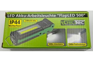 LED Akku-Arbeitsleuchte FlapLED 500 LiIon Akku Magnethalter 5W 400lm,IP44