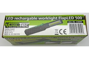 LED Akku-Arbeitsleuchte FlapLED 500 LiIon Akku Magnethalter 5W 400lm,IP44