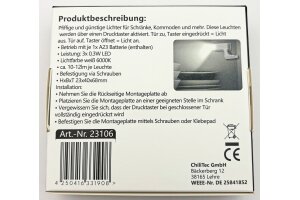 LED Schrankleuchte 4er-Set Batteriebetrieb Drucksensor für Türen