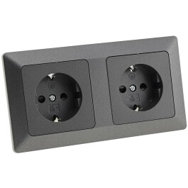 MILOS Set 2 Steckdo.+ 2-fach Rahmen 250V~/ 16A...