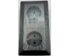 MILOS Set 2 Steckdo.+ 2-fach Rahmen 250V~/ 16A Steckanschluss Anthrazit