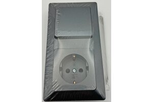 MILOS Set Steckd+WS+Rahmen 250V~/ 16A Steckanschluss Anthrazit