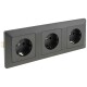 MILOS Set 3 Steckdo.+ 3-fach Rahmen 250V~/ 16A Steckanschluss Anthrazit