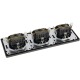 MILOS Set 3 Steckdo.+ 3-fach Rahmen 250V~/ 16A Steckanschluss Anthrazit