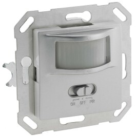 Unterputz PIR-Bewegungsmelder 160° LED geeignet 2-Draht Technik silber