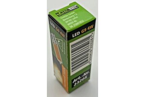 LED Stiftsockel G9 4W 500lm 330° 230V 3000k / warmweiß Glas
