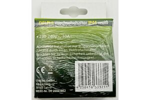 DELPHI Wechsel-Schalter IP44 250V~/ 10A inkl. Rahmen UP weiß