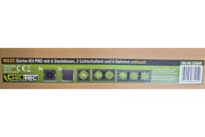 MILOS Starter 16-tlg PRO Anthrazit 8x Steckdose 2x Schalter Steckanschlus