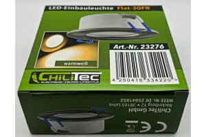 LED-Einbauleuchte Flat-30 FR-R 3000K Ø85x30mm 5W 460lm IP44 rund poliert