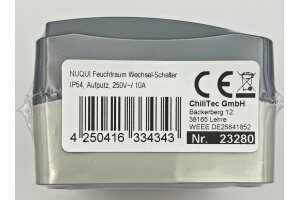 NUQUI Feuchtraum Wechsel-Schalter IP54 Aufputz 250V~/ 10A