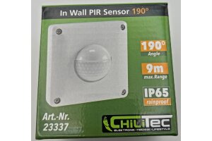 Unterputz PIR-Bewegungsmelder 190°- IP65 2 & 3 - Draht Technik weiß