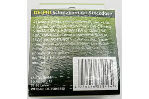 DELPHI Schutzkontakt-Steckdose weiß 230V~/ 16A Unterputz USB-C / PD