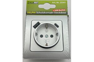 DELPHI Schutzkontakt-Steckdose silber 230V~/ 16A Unterputz USB-C / PD