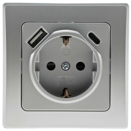 DELPHI Schutzkontakt-Steckdose silber 230V~/ 16A...