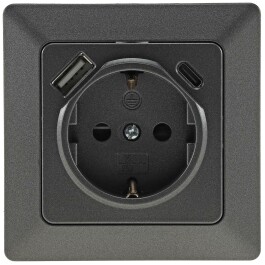 MILOS Schutzkontakt-Steckdose anthrazit 230V~/ 16A...