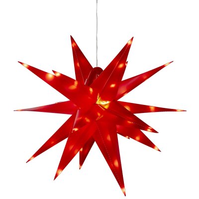 Groer 3D Weihnachtsstern rot 56cm 72 warmweie LEDs Batteriebetrieb g