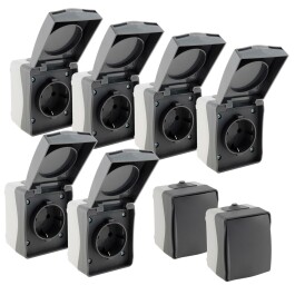 NUQUI Feuchtraum Starter-Kit 8-teilig, IP54 Aufputz...