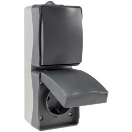 NUQUI Feuchtraum Kombi Schalter&Steckdos IP54 Aufputz...