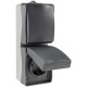 NUQUI Feuchtraum Kombi Schalter&Steckdos IP54 Aufputz 250V~/ 10A/16A Vertikal