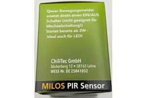 MILOS Bewegungsmelder 160° anthrazit LED geeignet  250V~ Unterputz 2-Draht