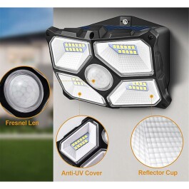 LED Solar Wandleuchte SWL 722 PIR Bewegungsmelder 72 LEDs...
