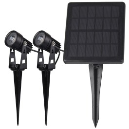 Gartenstrahler Set Solar mit 2 Spots Solarzelle...