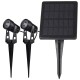 Gartenstrahler Set Solar mit 2 Spots Solarzelle Erdspieß 3000k IP65