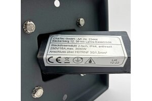Steckdosensäule 2-fach IP44 Anthrazit 250V~/ 16A 13x13x27cm