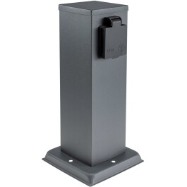 Steckdosensäule 2-fach IP44 Anthrazit 250V~/ 16A...