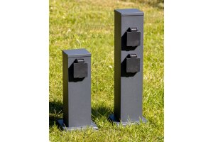 Steckdosensäule 4-fach IP44 Anthrazit 250V~/ 16A 13x13x40cm