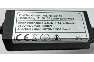 Steckdosensäule 4-fach IP44 Anthrazit 250V~/ 16A 13x13x40cm
