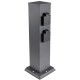 Steckdosensäule 4-fach IP44 Anthrazit 250V~/ 16A 13x13x40cm