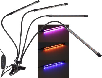 LED Pflanzenlampe CT-PFL Rot+Blau 4-fach Klemmhalter...