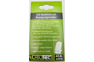 LED Nachtlicht mit Bewegungsmelder 230V Licht Warmweiß On/Off/Auto