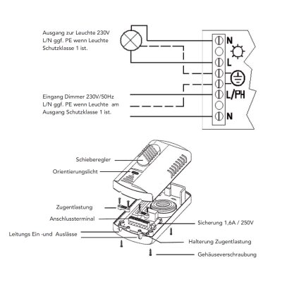 Fußdimmer für Halogen und LED 230V 75-300W Halogen 3-100W LED