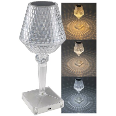 LED Akku-Tischleuchte Foco Guapa Li-Akku Weiß & Warmweiß ØxH 11x26cm