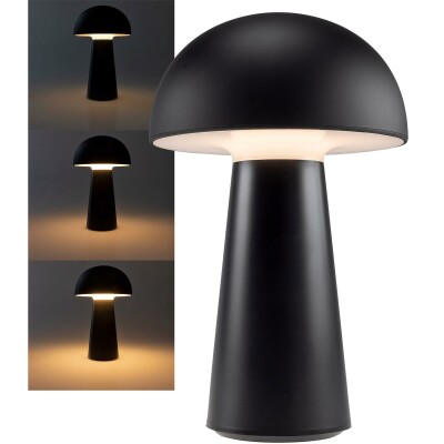 LED Akku-Tischleuchte Foco Seta 3000K IP20 TouchDim 23cm,matt schwarz