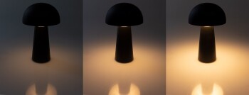 LED Akku-Tischleuchte Foco Seta 3000K IP20 TouchDim 23cm,matt schwarz