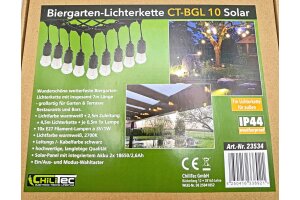 Biergarten-Lichterkette CT-BGL 10Solar 2m + 4,5m 10x Filament Led Lampe IP44