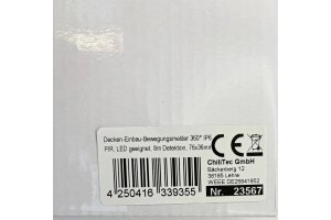 Decken-Einbau-Bewegungsmelder 360° IP65 PIR LED geeignet 8m Detektion 76x36mm